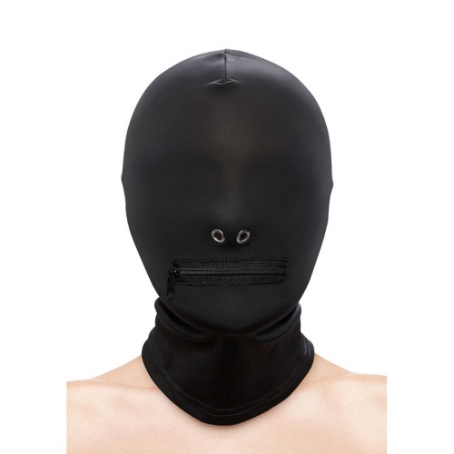 NS NOVELTIES - FETISH  FASHION FECHADO BOCA COM ZÃPER CAPUZ NYLON PRETO